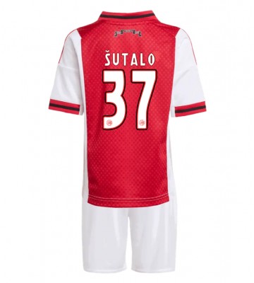 Ajax Josip Sutalo #37 Hjemmebanesæt Børn 2025-26 Kort ærmer (+ korte bukser)